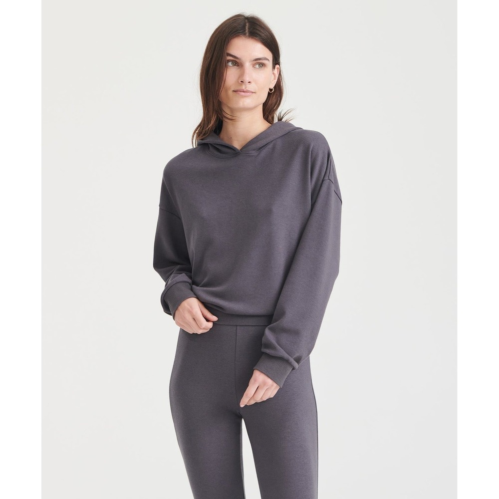 Naadam Charcoal Gray Cashmere Blend Pullover Hoodie Sweatshirt Size XX A